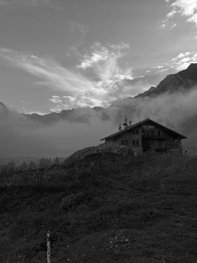 Farmhouse in the mist